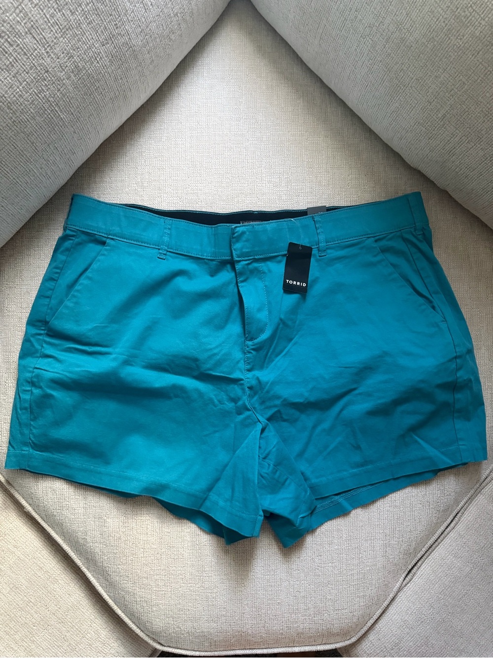 torrid Teal Stretch Chino Shorts